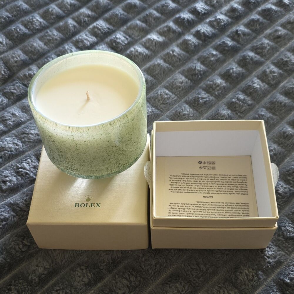 Rolex Arole d'Engadine Luxury Scented Jar Candle 8.4 oz Green Glass